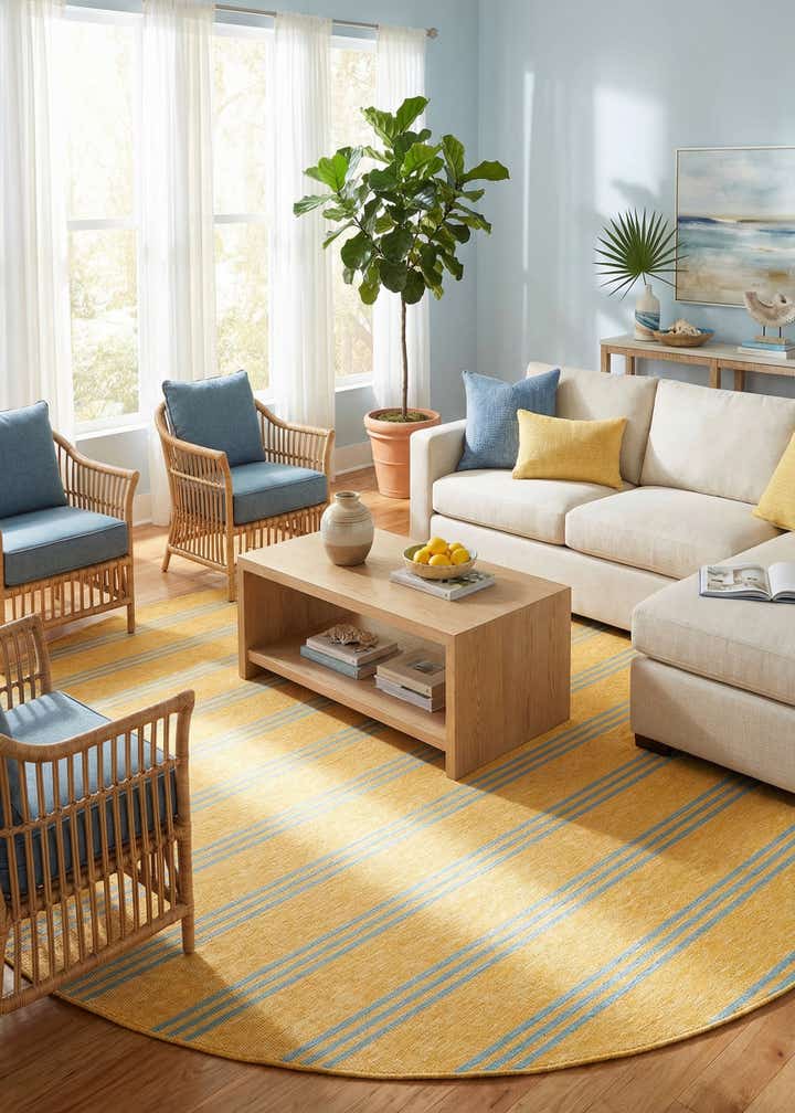 13' x 13' Easy-Clean Jill Zarin Anguilla Indoor / Outdoor Round Rug