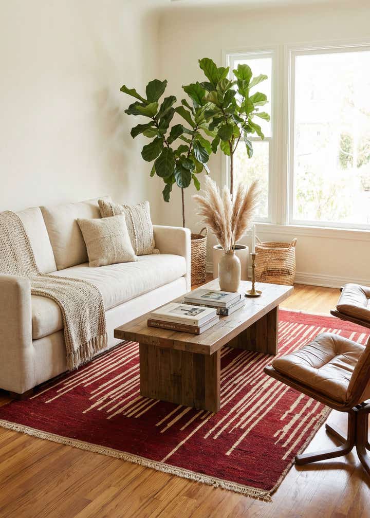 6' 1 x 9' 4 Hand Knotted Moroccan Wool Rug