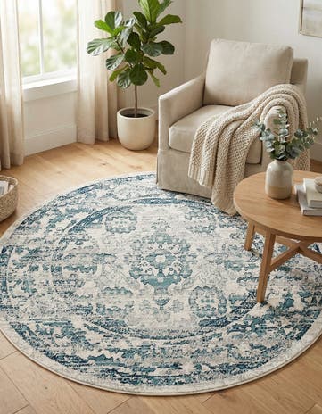 Ivory Charleston Round Rug