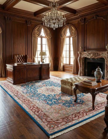 6' 6 x 10' 2 Ghom Silk Rug