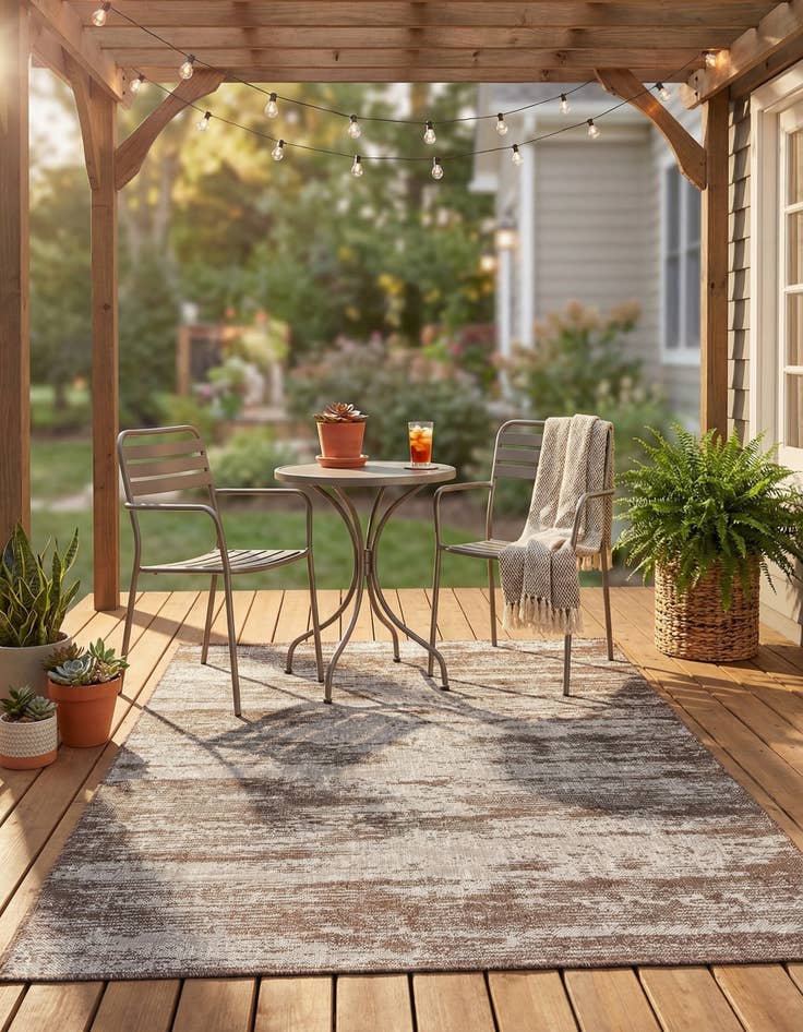 Detail image of  5' 3 x 8'  Washable Modern Indoor / Outdoor Rug