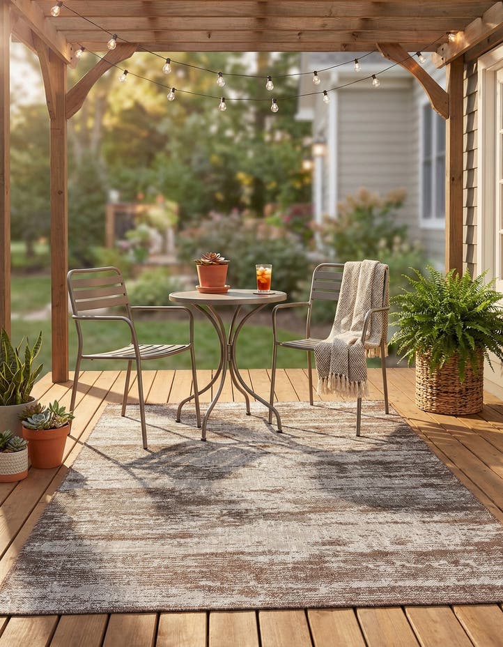 5' 3 x 8' Easy-Clean Modern Indoor / Outdoor...