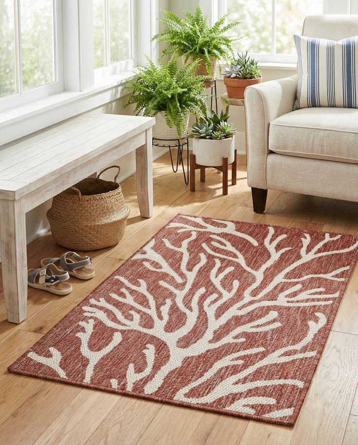 Detail image of 2' x 3' Easy-Clean Coastal Indoor / Outdoor Rug