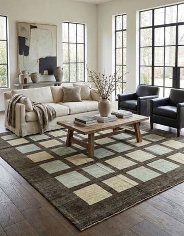 8' 9 x 9' 6 Hand Knotted Modern Ziegler Rug