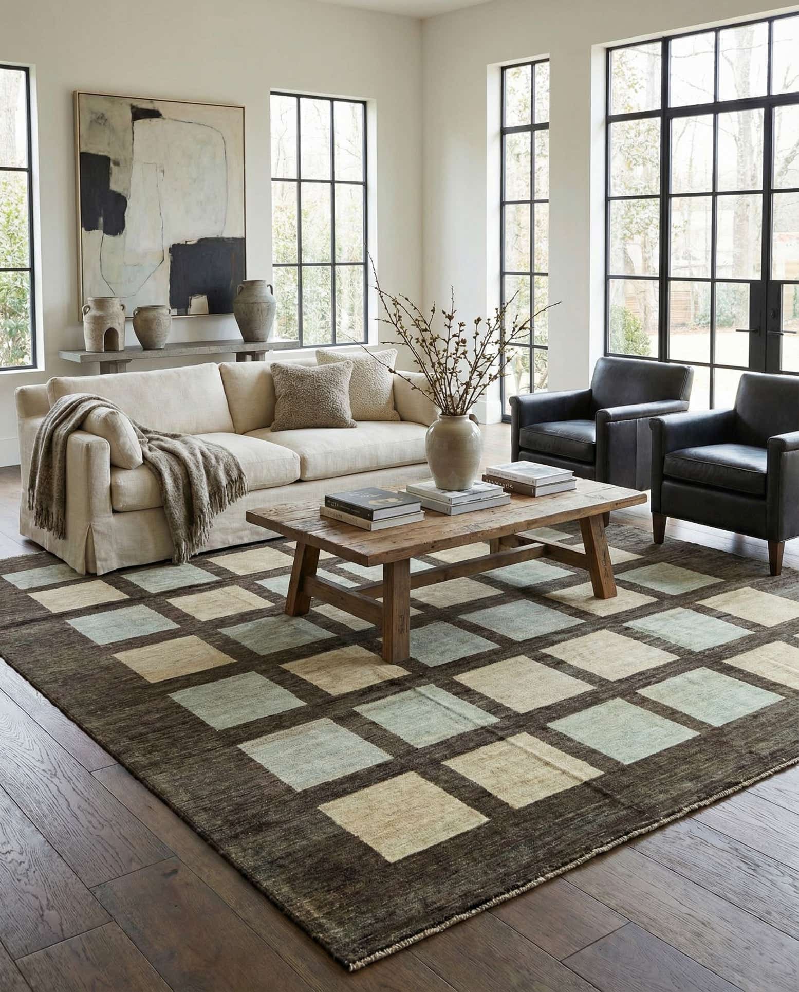 8' 9 x 9' 6 Hand Knotted Modern Ziegler Rug