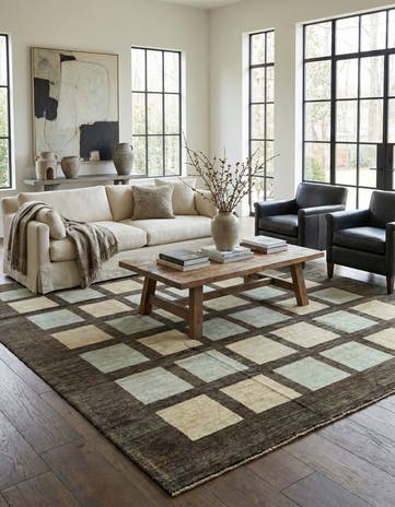 8' 9 x 9' 6 Hand Knotted Modern Ziegler Rug