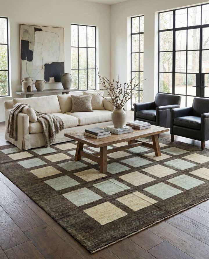 8' 9 x 9' 6 Hand Knotted Modern Ziegler Rug