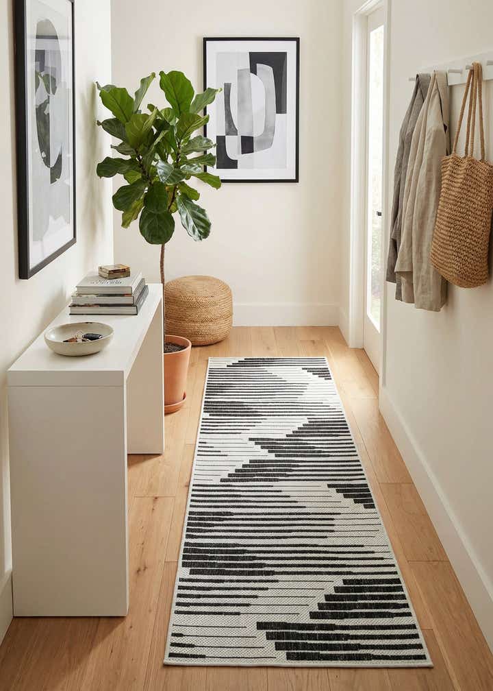 2' x 6' Easy-Clean Modern Indoor / Outdoor Runner Rug