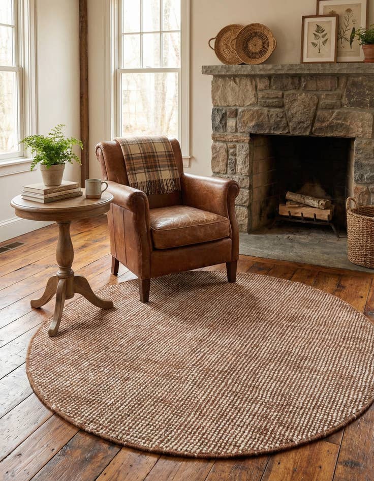 Detail image of 3' 1 x 3' 1  Hand Woven Jill Zarin English Manor Wool Round Rug