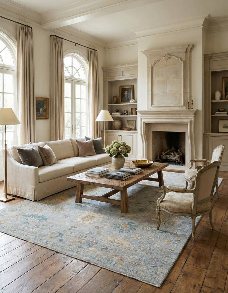 Detail image of  9' 10 x 13' 8  Hand Knotted Oushak Rug