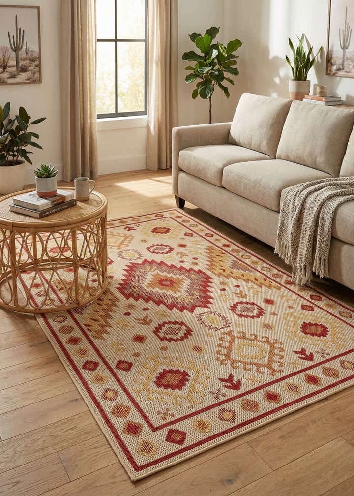 5' 3 x 8' Easy-Clean Baja Indoor / Outdoor Rug