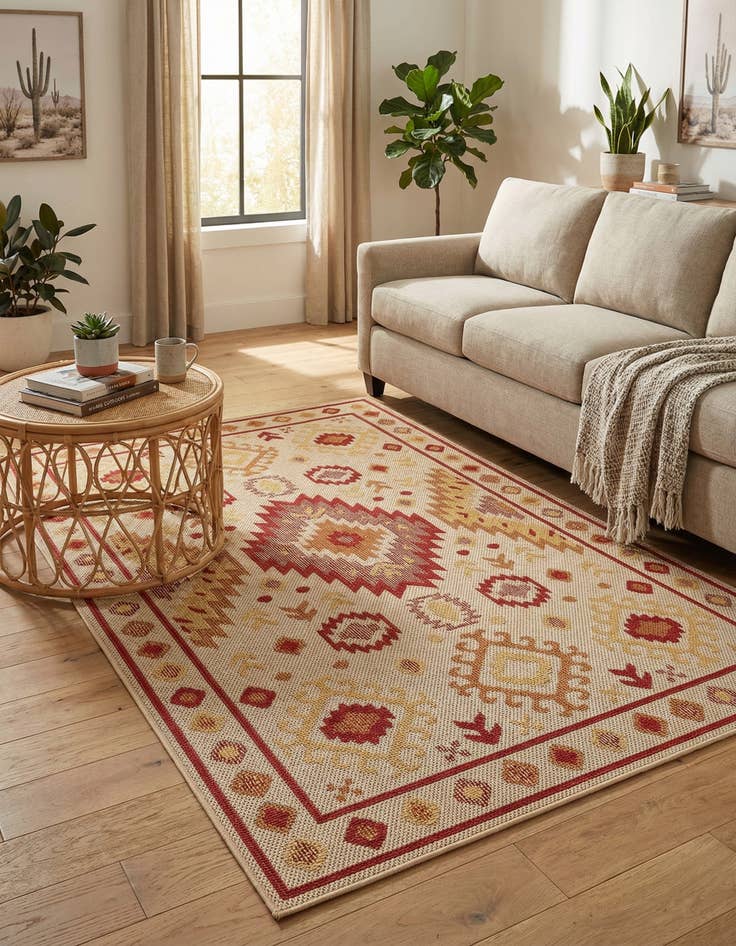 Detail image of  5' 3 x 8'  Washable Baja Indoor / Outdoor Rug