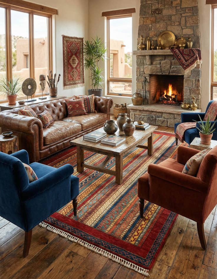 Detail image of  6' 7 x 9' 8 Torkman Wool Rug