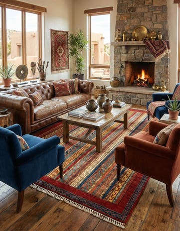 6' 7 x 9' 8 Torkman Wool Rug