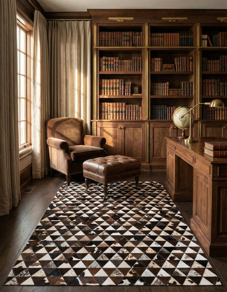 Detail image of 5' x 8' 1 Cowhide Stocks Rug