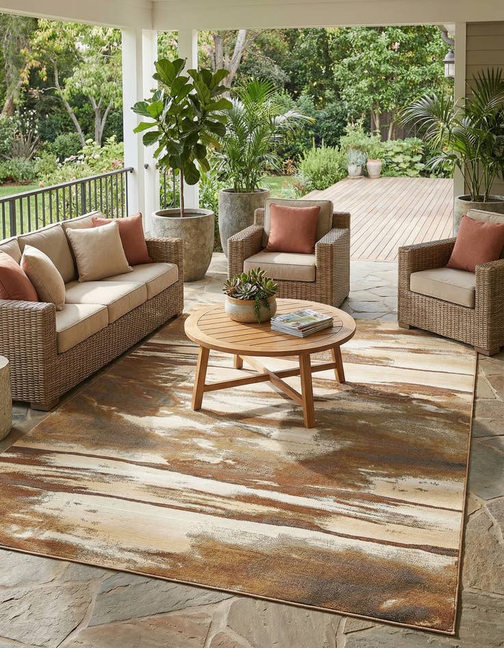 Detail image of 8' x 11' 4  Washable Modern Indoor / Outdoor Rug