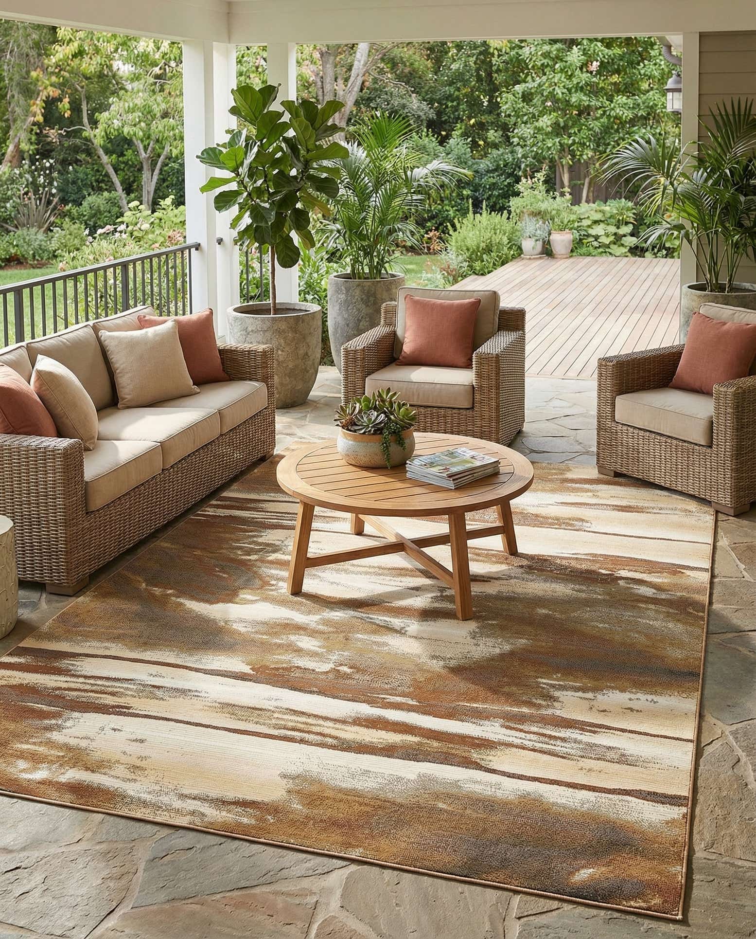8' x 11' 4 Easy-Clean Modern Indoor / Outdoor Rug