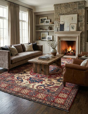 7' 1 x 10' 10 Hand Knotted Kazak Wool Rug