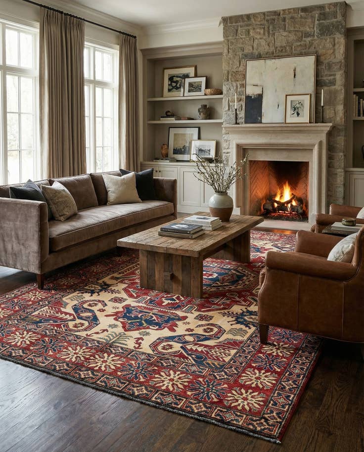 Detail image of 7' 1 x 10' 10 Hand Knotted Kazak Wool Rug