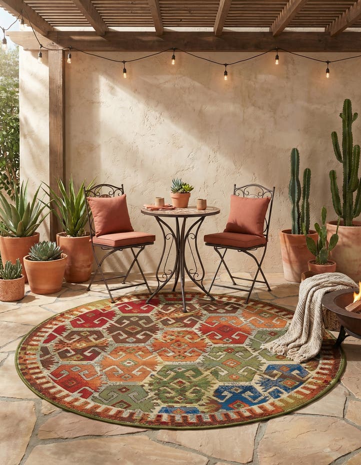 4' x 4' Easy-Clean Southwestern Indoor / O...