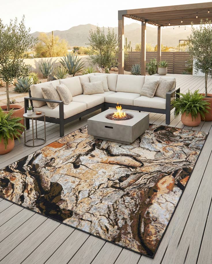 Detail image of 6' x 9' Easy-Clean Modern Indoor / Outdoor Rug