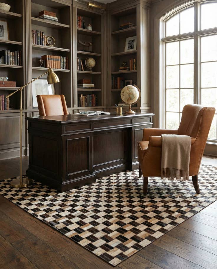 Detail image of 4' 11 x 7' 10 Cowhide - Patchwork Rug