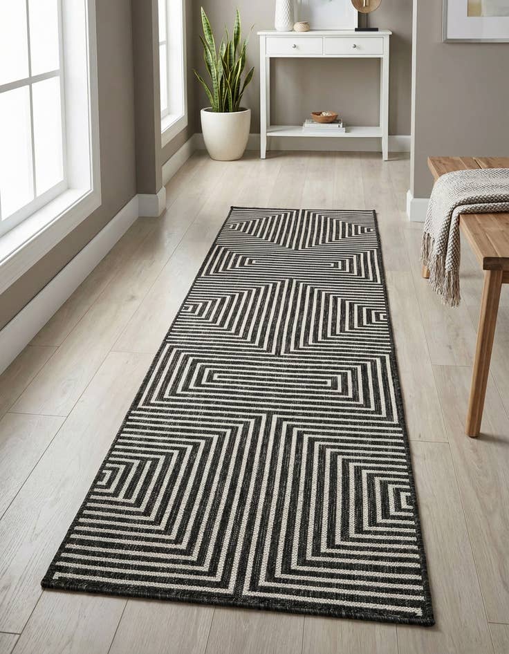 Detail image of  2' x 8'  Washable Modern Indoor / Outdoor Runner Rug