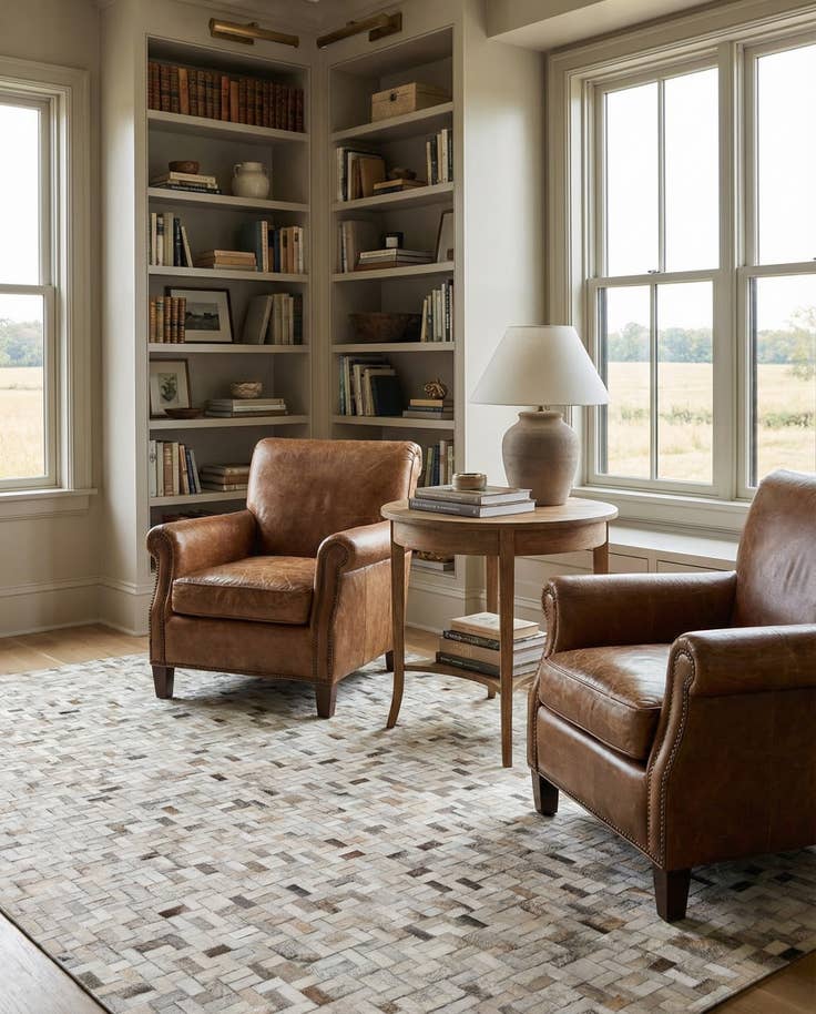 Detail image of 6' 8 x 9' 10 Cowhide Stocks Rug