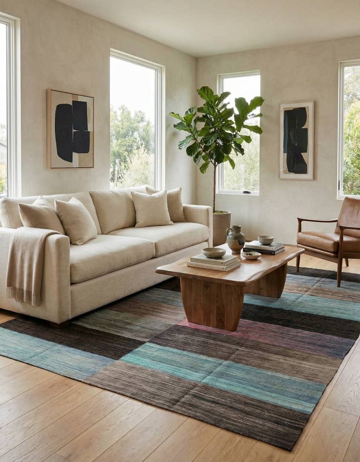 Detail image of 8' x 9' 7  Hand Woven Kilim Modern Wool Rug