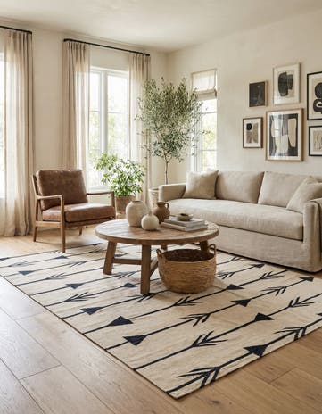 6' x 7' 4 Hand Woven Kilim Modern Wool Rug