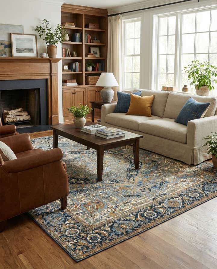 7' 10 x 10' Easy-Clean Traditional Indoor / Outdoor Rug