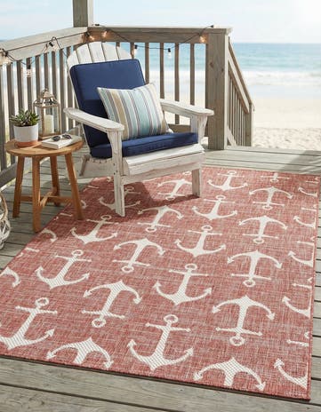 4' x 6' Easy-Clean Coastal Indoor / Outdoor Rug