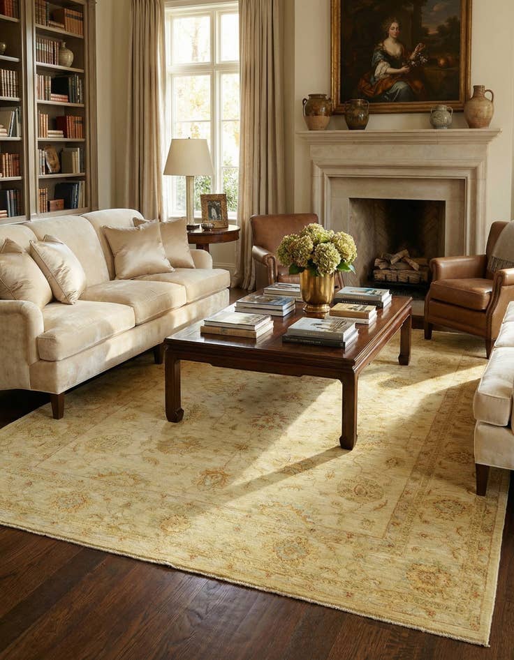 Detail image of 6' 7 x 10' 2  Hand Knotted Peshawar Ziegler Rug