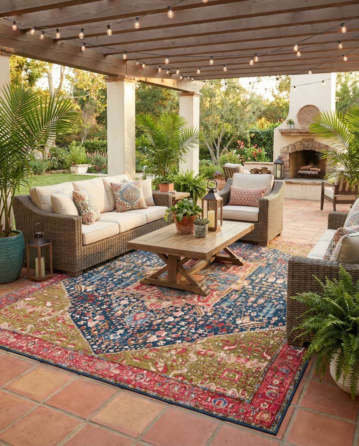 12' x 16' Easy-Clean Traditional Indoor / Outdoor Rug
