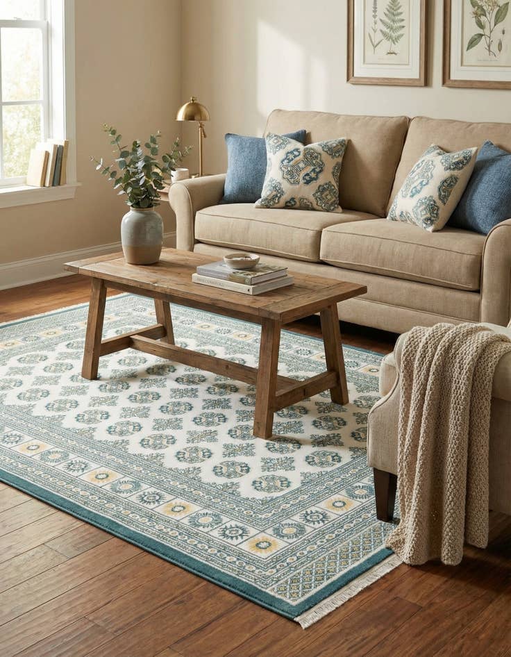 Detail image of 5' 3 x 8' Nain Design Rug