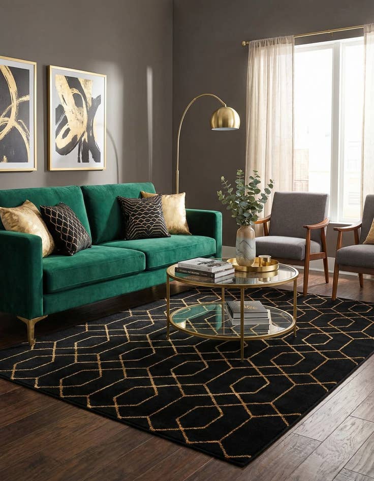 Detail image of 5' 3 x 8'  Marilyn Monroe™ Glam Trellis Rug