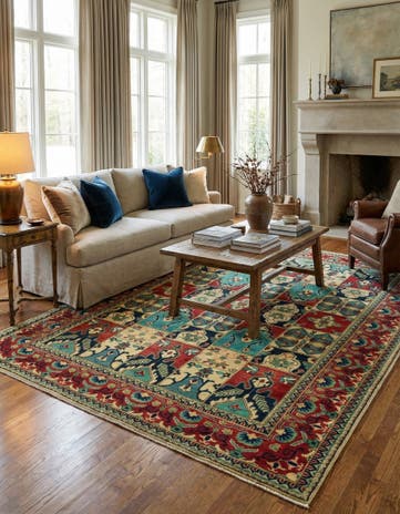 6' 8 x 9' 7 Hand Knotted Kazak Rug