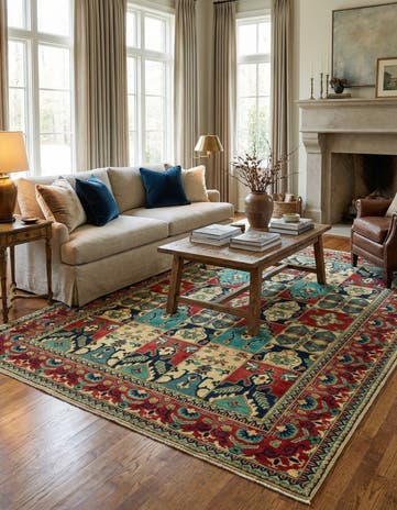 6' 8 x 9' 7 Hand Knotted Kazak Rug