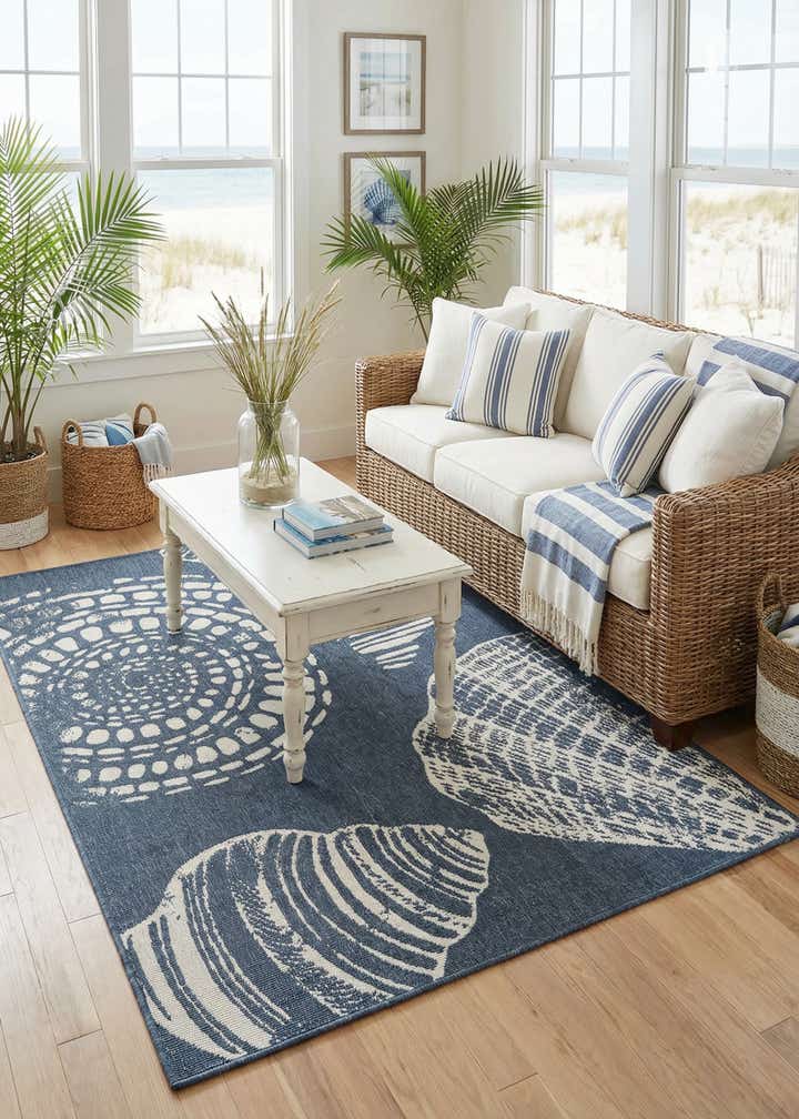 4' x 6' Easy-Clean Coastal Indoor / Outdoor Rug