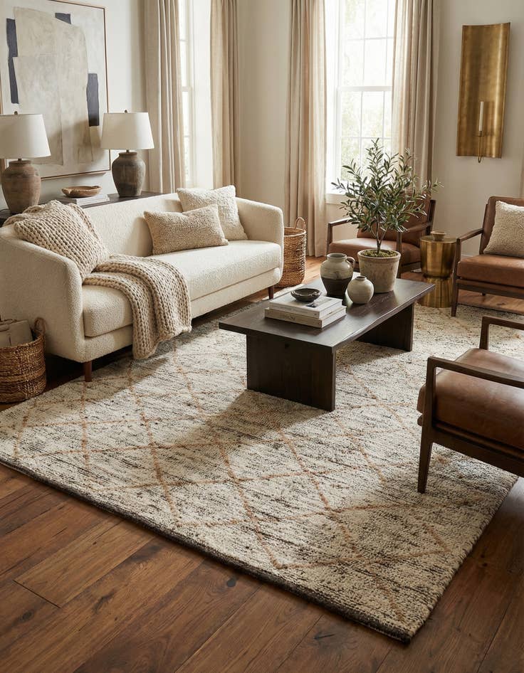 Detail image of 4' 10 x 6' 10  Hand Knotted Moroccan Wool Rug