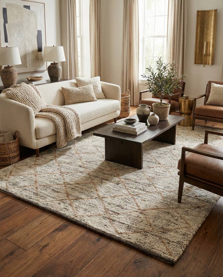 Detail image of 4' 10 x 6' 10 Hand Knotted Moroccan Wool Rug