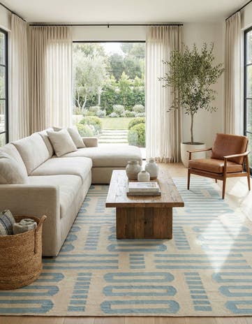 6' 9 x 9' 8 Hand Woven Kilim Modern Wool Rug