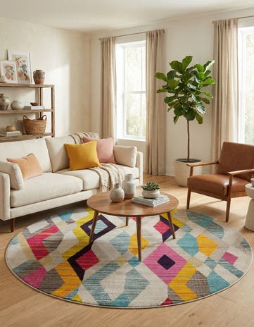 8' x 8' Washable Mesa Round Rug