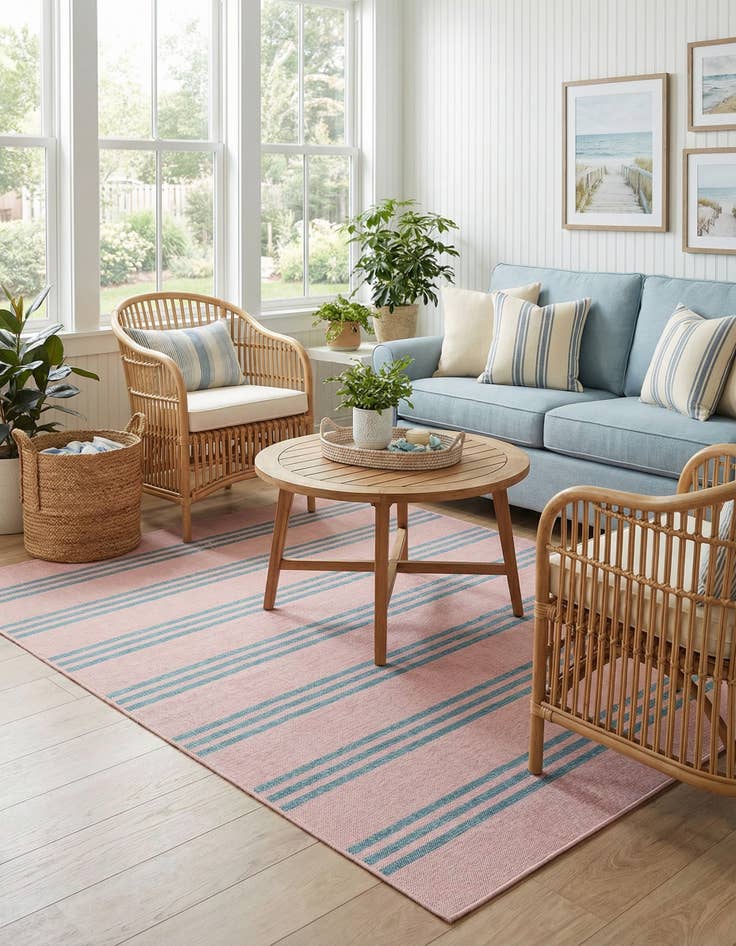 Detail image of 7' 10 x 7' 10  Washable Jill Zarin Anguilla Indoor / Outdoor Square Rug