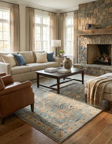 8' 3 x 9' 10 Hand Knotted Oushak Wool Rug