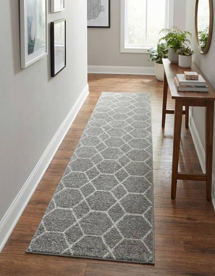 Detail image of  2' x 13' Lattice Frieze Runner Rug