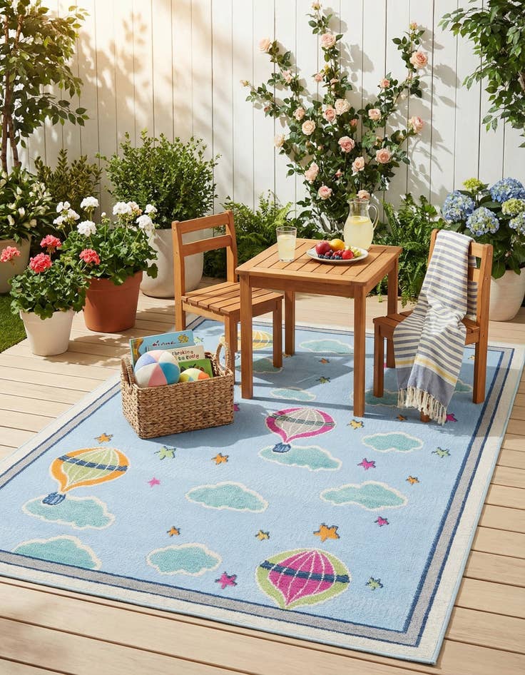 Detail image of  5' 3 x 7' 7  Washable  Indoor / Outdoor Rug