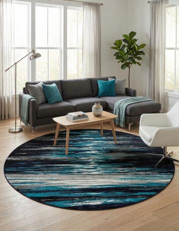 Navy Blue Sydney Round Rug