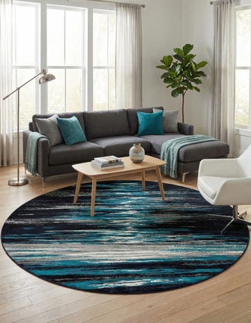 Navy Blue Sydney Round Rug