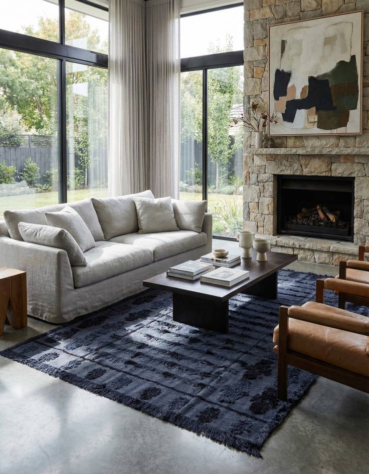 Detail image of 6' x 10' 4  Hand Knotted Darya Wool Rug